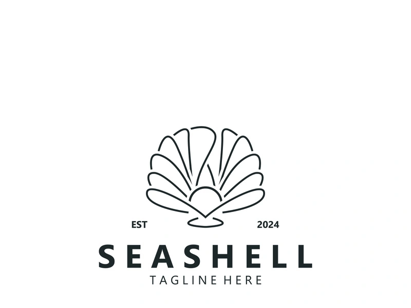 Seashell Logo. Ocean Animals premium quality graphic outline symbols collection