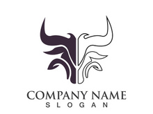 Bull head logo vector icon design illustration