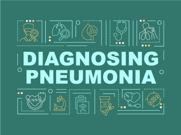 Diagnosing pneumonia green word concepts banner preview picture