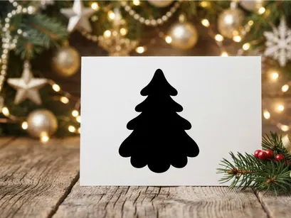 Silhouette of Christmas Tree for Holiday Celebration and Festive Decor