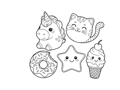 Cute food dessert animals vector illustration flat design