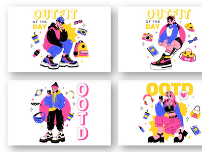 10 Outfit of the Day OOTD Illustration