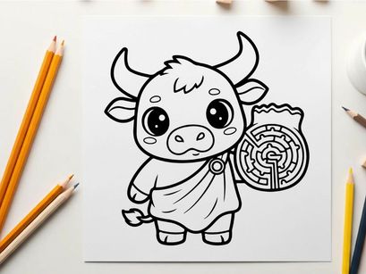Cute cow with brain vector illustration flat design