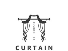 Curtain logo decoration style minimalist elegant vector design illustration