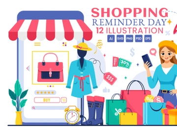 12 Shopping Reminder Day Illustration preview picture