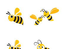 Bee logo vector icon illustration design
