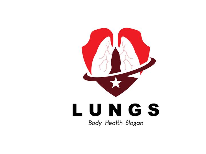 Lungs Logo Design, Body Organ Health Care Vector Illustration