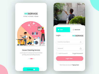Home Cleaning and Repair Service Booking Mobile app UI Kit
