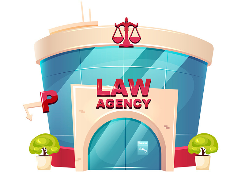 Law agency cartoon vector illustration