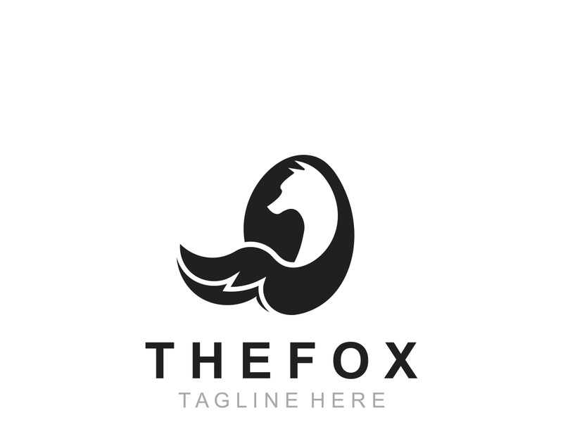 Wild Fox animal Logo Design, Emblem minimal foxes, abstract orange fox Concept, Creative Symbol