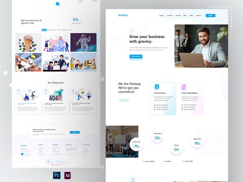 Gravicy - Agency Landing Page