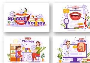 12 Speech Therapy Vector Illustration