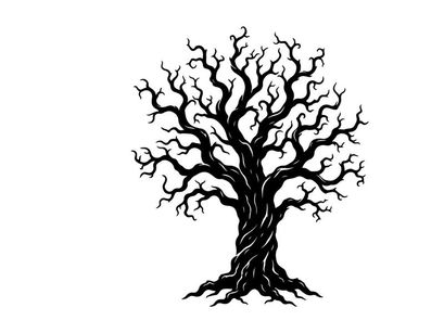 Black Leafless Tree Illustration for Artistic or Conceptual Use