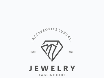 Jewelry Logo Template Design, diamond shop, accessories fashion Design, simple icon preview picture