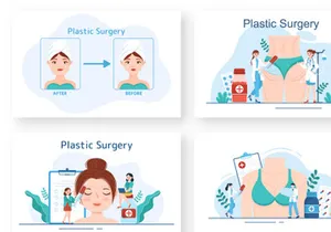 10 Plastic Surgery Flat Illustration