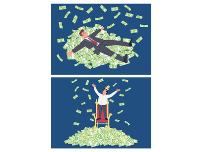 Money and wealth illustrations bundle
