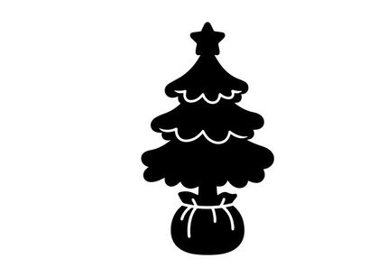 Silhouette of Christmas Tree in a Pot for Holiday Celebrations