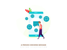 A person checking message