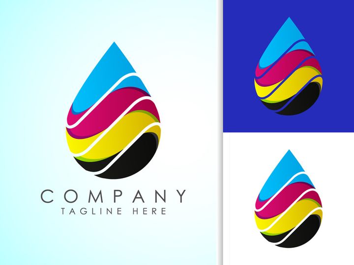 Digital printing logo design template. Logo for print shop polygraph and print factory. Vector illustration.
