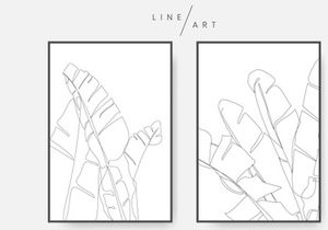 Banana leaves line art