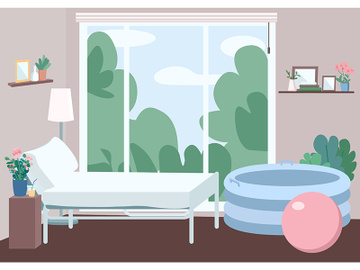 Room for home childbirth flat color vector illustration preview picture