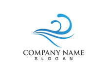 water wave logo design template