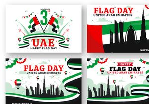 12 United Arab Emirates Flag Day Illustration