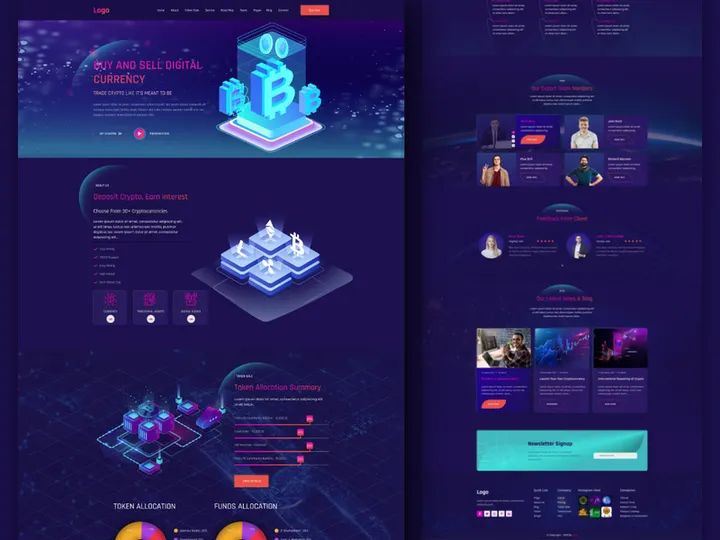 Cryptocurrency Website & Landing Page