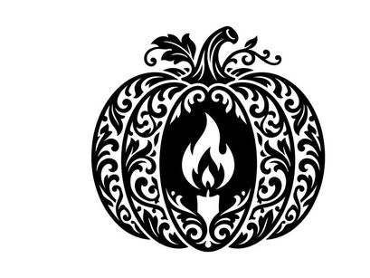 Calabaza decorativa con diseño de llamas para decoración de Halloween o otoño