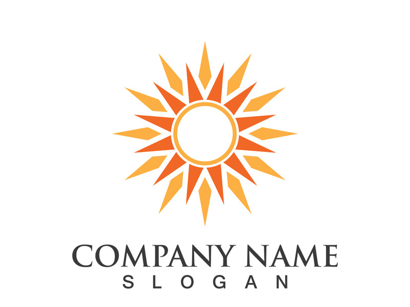 Creative sun concept logo illustration design template