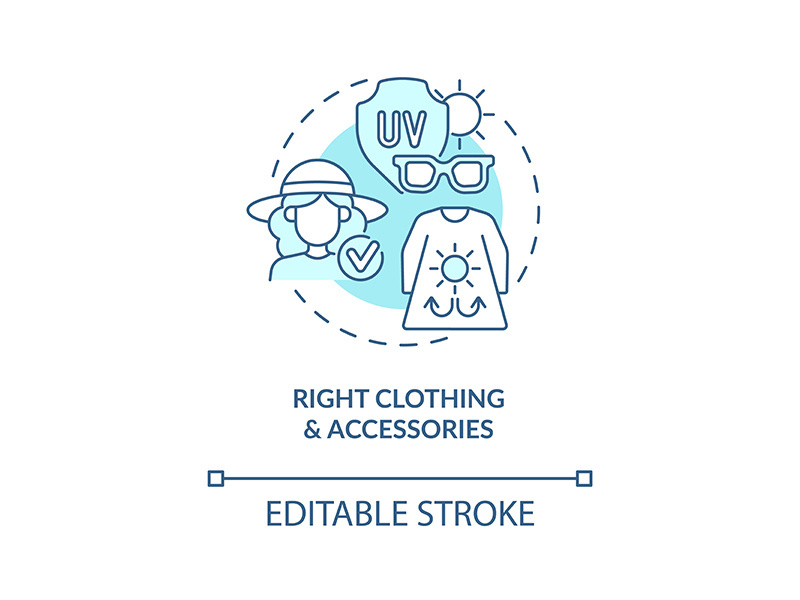Right clothing, accessories concept icon