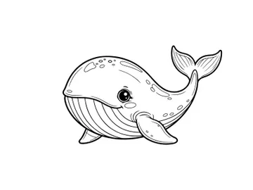 Smiling whale underwater vector illustration flat design preview picture
