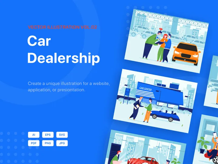 Car Dealership Vector Illustration_Pack 02