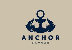 Anchor Logo, Ocean Ship Vector, Simple Minimalist Design