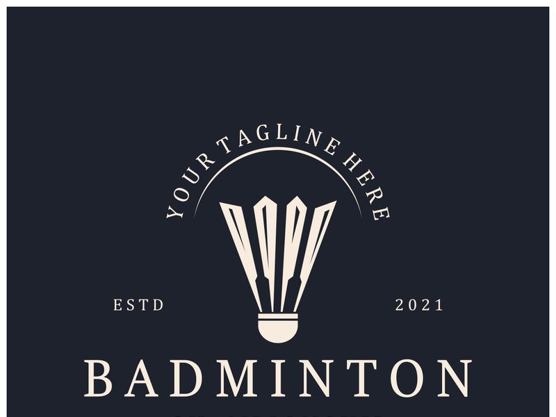 Modern Badminton logo design with Dynamic Shuttlecock and Racket, for championship, sport, sports shop, badminton school, business, company, tournament