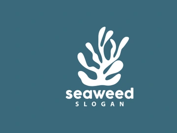 Coral reef logo vector silhouette sea fish habitat simple beautiful sea plants preview picture