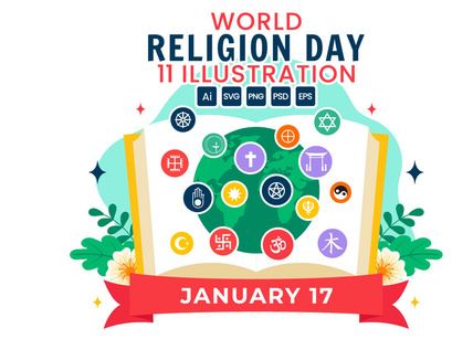 11 World Religion Day Illustration