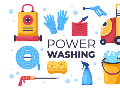 6 Power Washing Illustration