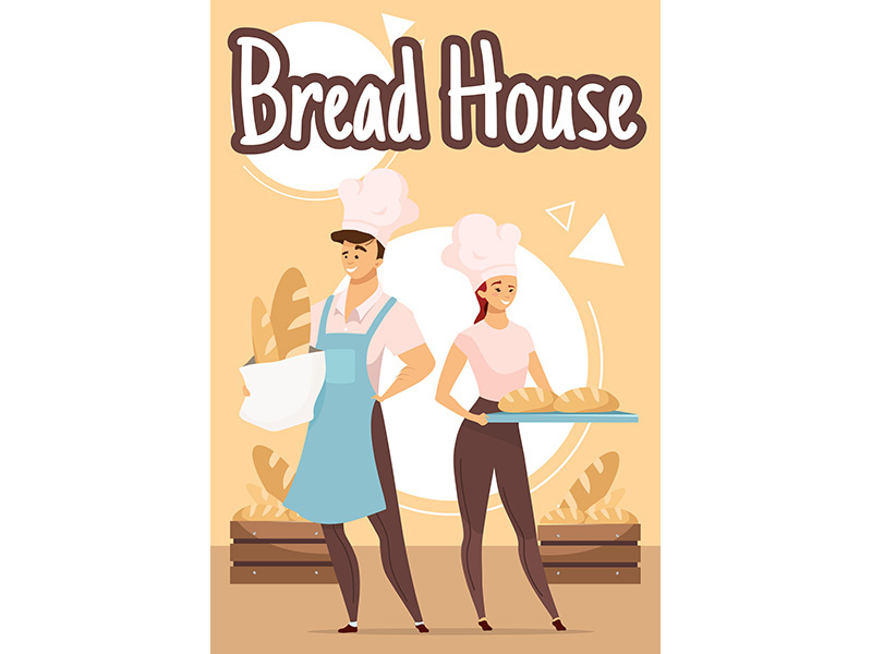 Bread house poster vector template