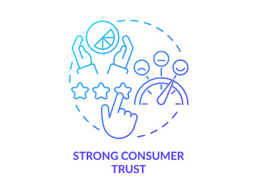 Strong consumer trust blue gradient concept icon preview picture
