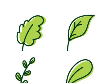 Leaves set logo template design preview picture