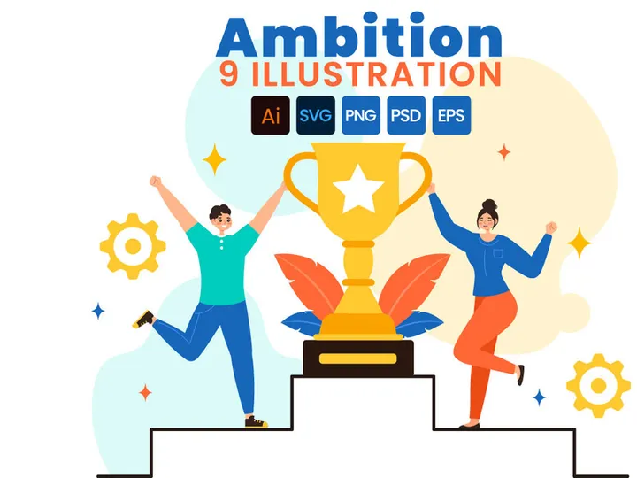 9 Ambition to Success Illustration