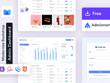 Modernize Free Bootstrap Admin Dashboard Template preview picture