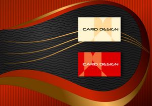 bundle 5 luxury black and red business card mock-ups