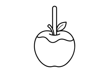 Hand-drawn red apple with leaf illustration. Minimalist fruit sketch for design and educational projects.