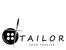 tailor logo icon illustration template combination of buttons for clothes, thread and sewing machine, for clothing product design, convection companies, fashion in vector form