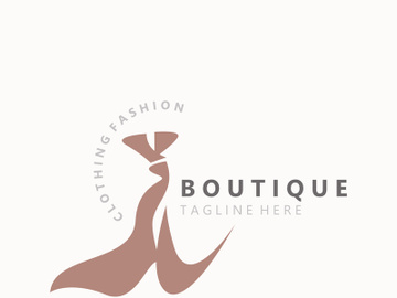 Dress woman logo design beauty fashion for boutique shop vector template vector preview picture