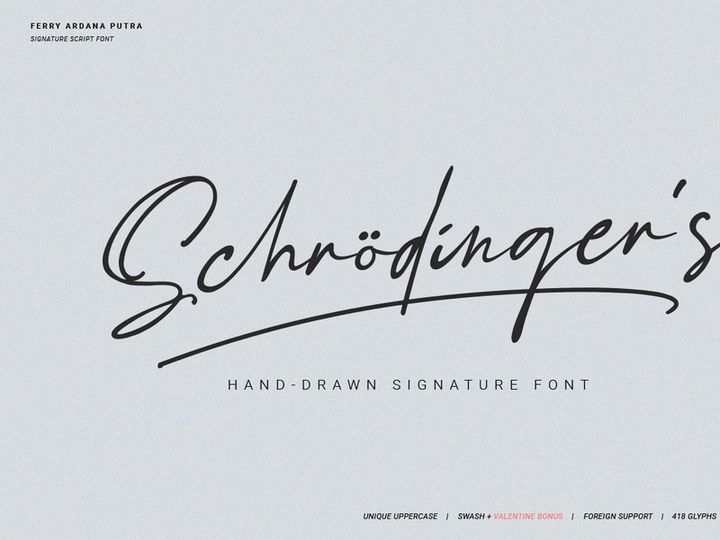 Schrödinger's | Signature Font