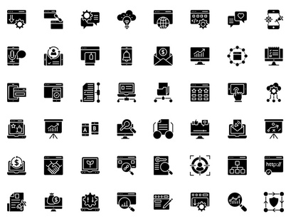 90+ Set of SEO and Web Icons