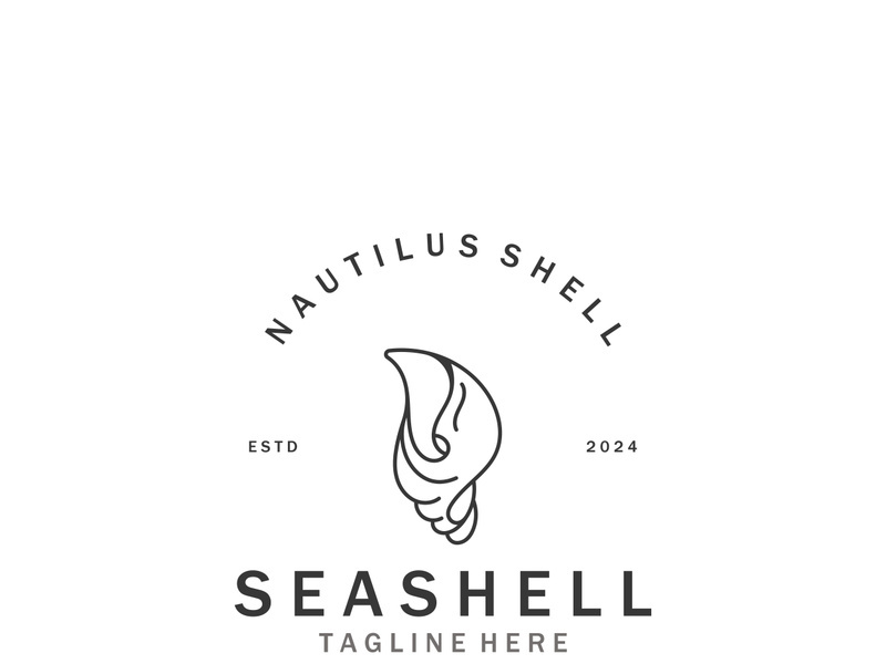 Seashell Logo. Ocean Animals premium quality graphic outline symbols collection